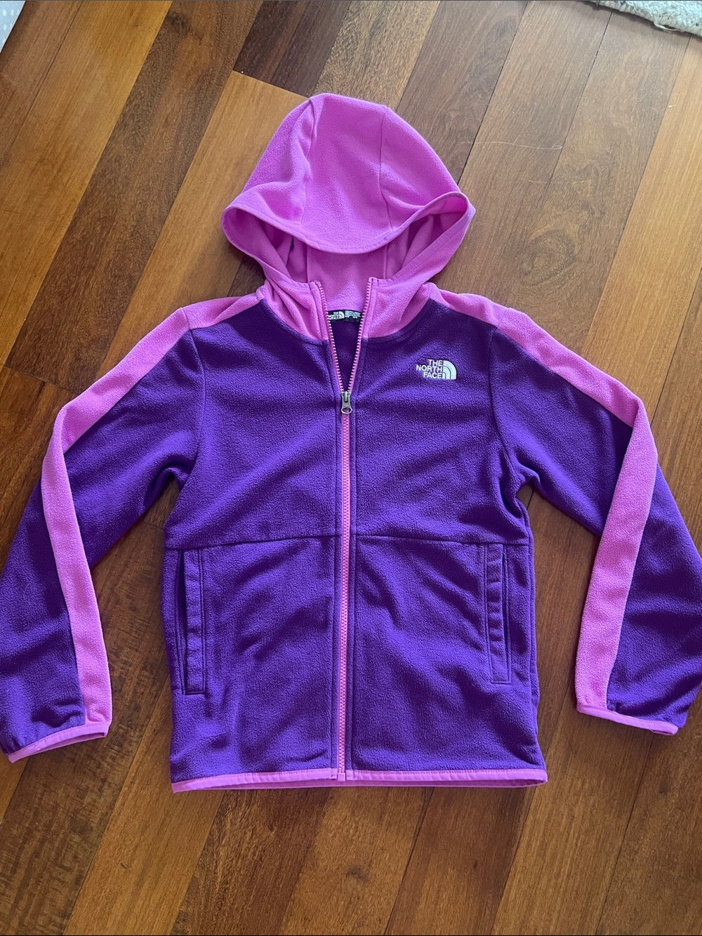 The North Face Purple and Pink Hooded Fleece Jacket